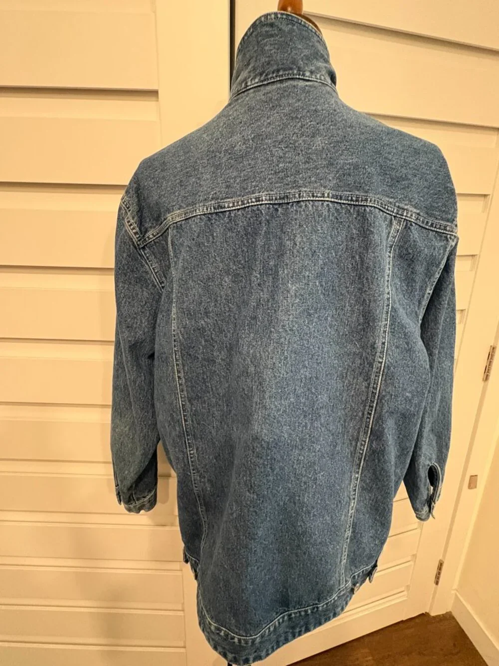 Bill Blass Jeans Vintage 90s Denim Zip Jacket High Western Collar Blue Size L